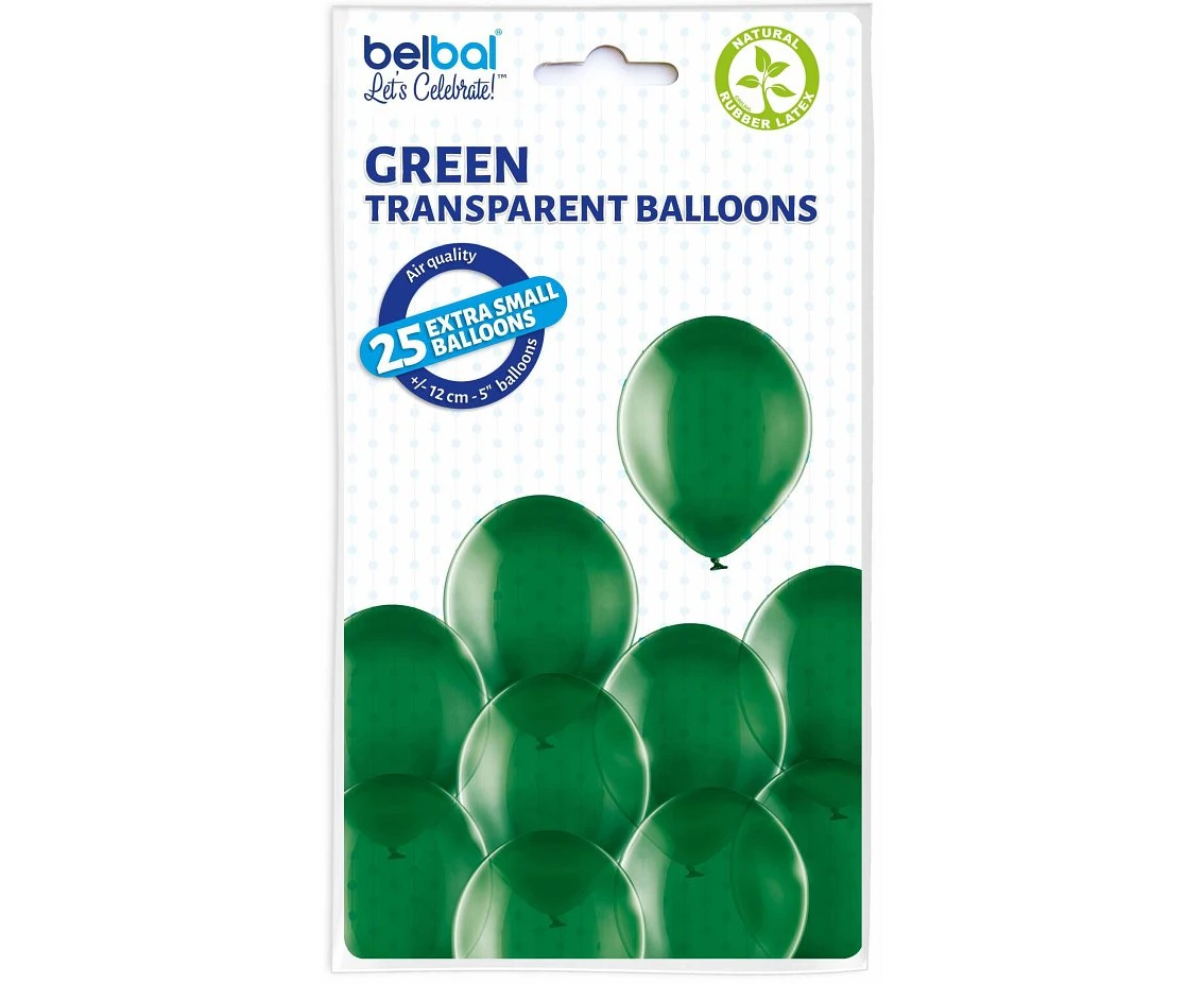 Balony Belbal 5", D5, (crystal green) crystal zielone, 25szt.